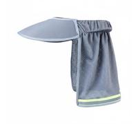 B Baosity Visière de Construction pour Casque Pare-Soleil Ombrière Protège-Nuque Fixation Sûre sans Glissement sur Casque Maille Polyester pour Circulation, Gris, Standard