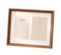 B Baosity Vitrine Photo En Bois, Décoration de Table, Support Photo, épingles, Médailles, écussons de Football, Couleur Teck