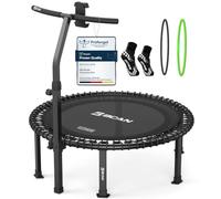 B BCAN BT4 Soft Land Pro Trampoline élastique pour Adulte, capacité de 227 kg, tendeurs et poignées réglables, Cadre Monobloc (Calibre 16), Support de téléphone et 2 Paires de Chaussettes