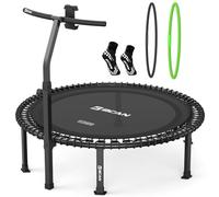 B BCAN BT4 Trampoline élastique souple pour adultes, charge maximale de 227 kg, corde élastique et poignée avec tension réglable, cadre monobloc (calibre 16), support pour téléphone portable et