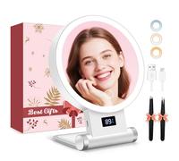 B Beauty Planet 1X/30X Miroir Grossissant avec Lumière, Support 4-en-1, Double Face, 3 Couleurs réglables, 2000mAh, Pinces incluses, Pliable - pour Maison & Voyage