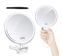 B Beauty Planet Miroir grossissant, Miroir à Main 30x avec poignée pour Miroir grossissant de Voyage, Miroir grossissant de Poche avec grossissement Double Face 30X/1x, Miroir à Main 30x pour
