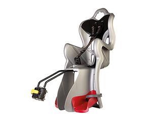 b bellelli B-One - Siège arrière pour vélo - pour Les Enfants jusqu'à 22 kg, de 3 à 8 Ans - Fixation au Cadre - Argent