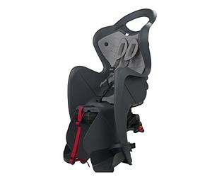 b bellelli Mr Fox 2021 - Siège arrière inclinable pour vélo - Coussin et Bretelles en Faux Cuir - pour Les Enfants jusqu'à 22 kg, de 3 à 8 Ans - Fixation au Porte-Bagages - Gris foncé