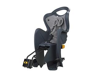 b bellelli Mr Fox 2021 - Siège arrière pour vélo - Coussin et Bretelles en Faux Cuir - pour Les Enfants jusqu'à 22 kg, de 3 à 8 Ans - Fixation au Cadre, inclinable - Gris foncé