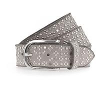 b.belt Ceinture à rivets en cuir 80 cm gris