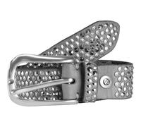 b.belt Ceinture à rivets en cuir 90 cm gris