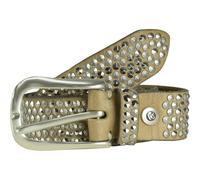 b.belt Ceinture à rivets en cuir 95 cm camel (BB0225L03-95-630)