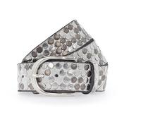 b.belt Ceinture à rivets en cuir 95 cm blanc