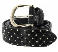 b.belt Lina Gold Leder-Nietengürtel W75 Black