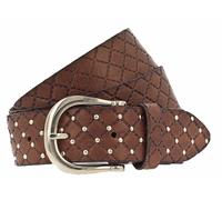 b.belt Lina Gold Leder-Nietengürtel W85 Cognac