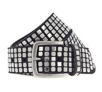 b.belt Quinn Silver Leder-Nietengürtel W100 Black
