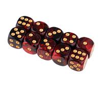 B Blesiya Set 10 Dés à Jouer 6 Faces en Résine Dice D6 D&D TRPG pour Jeux de Société Party Bar -16mm - Rouge + Noir