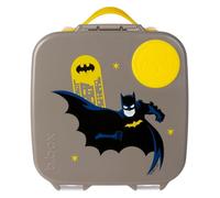 b.box Boîte à déjeuner pour enfant avec compartiments, motif Batman, boîte à bento Jumbo avec 4 compartiments (2 anti-fuites), cloison amovible, bloc réfrigérant au gel, boîte à déjeuner scolaire à