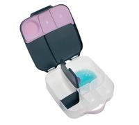 b.box Boîte à lunch en ardoise bleue pour enfants,récipient de conservation des aliments en silicone avec séparateurs réglables | Récipient de stockage des aliments en silicone(rose indigo)