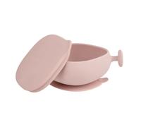 b.box bol bébé en silicone avec couvercle et base ventouse, poignée pour plus de stabilité, 100 % silicone platine, couvercle faisant aussi tapis à goûter, compatible lave-vaisselle, dès 6 mois