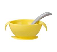 b.box Set Premier Repas Bol Ventouse/Cuillère en Silicone Lemon Sherbet 1 Unité