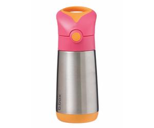 B.Box Thermos Mini bouteille isotherme avec paille Pink Orange 350 ml