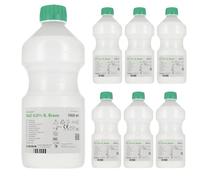 B. Braun - Lot de 6 x 1 L - Solution saline stérile isotonique NaCl 0,9% - Sérum physiologique - Pour bébé et adulte - Lavage nasal, douche nasale et nettoyage des plaies