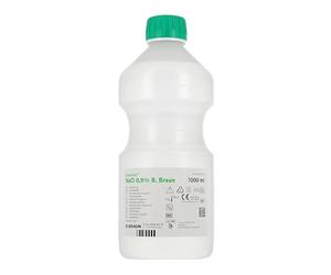 B Braun - NaCl 0,9 % - 1 litre - Solution saline physiologique isotonique pour bébé 1 l - Solution saline pour le nez et les yeux - Stérile