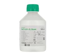 B BRAUN NaCl 0.9 Solution saline 500 ml, solution saline physiologique isotonique 0,9, sans nez, solution saline pour bébé, chlorure de sodium, nettoyage des plaies, solution saline, rinçage nasal