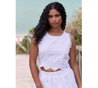 B by Ted Baker B by Ted Baker Haut de plage brodé en coton blanc