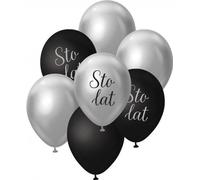 B&C ballons bouquet argent et noir cent ans 7pcs