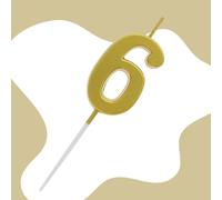 b&C bougie picker ball numéro 6 or métallique 9,5 x 2,3 cm BH-SPZ6