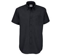 B&C Collection Oxford manches courtes/homme - Noir - L