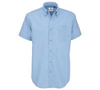 B&C Collection Oxford manches courtes/men - Bleu - XXL