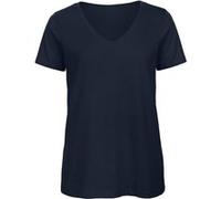 B&C Favourite - T-Shirt en coton bio à col V - Femme (XS) (Bleu marine) - UTBC3642 Bleu Marine