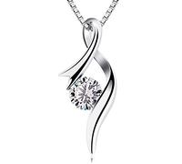 B.Catcher Collier Femme, Argent Sterling S925, Collier Beauté Éternelle,Serti de Zirconiums de Qualité 5A,Pendentif Détachable,Cadeau de Noël/Saint-Valentin/Fête des Mères/Anniversaire, Boîte Cadeau