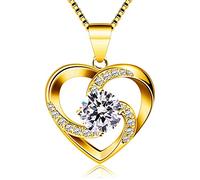 B.Catcher Collier pour femme en argent sterling 925 avec pendentif « Liebe ist das Glück » - Zircon cubique - Longueur de la chaîne : 45 cm - Cadeau pour femme, 45 cm, Argent sterling, Zircone cubique