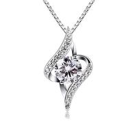 B.Catcher Collier pour Femme, Zircon Cubique de Qualité 5A, Argent Sterling S925, Design Épuré, Collier Amour Éternel, Cadeau de Noël, Saint-Valentin, Fête des Mères, Anniversaire, Emballage Cadeau