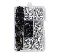 B Compatible Avec Pour Z1000R Pour Z1000SX 195 Pièces Ensemble D'écrous Et De Boulons Accessoires De Moto Boulons De Carénage Kit De Vis Clips D'écrou(Silver)