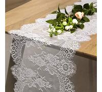 B-COOL Lot de 10 chemins de Table de Mariage Vintage en Dentelle Blanche 35,6 x 304,8 cm