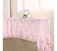 B-COOL Lot de 2 nappes en Dentelle Rose de 152,4 x 304,8 cm pour fêtes, Mariage, fête prénatale, Anniversaire, décoration de Table à Manger