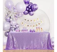 B-COOL Nappe rectangulaire à Paillettes Lilas Scintillantes pour fête d'anniversaire Romantique, événement, Lavande, 228,6 x 335,3 cm