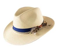 B Couture - Authentique Chapeau Panama, tressage Traditionnel en Équateur Large Bord, Homme ou Femme Solal - Taille 63 cm - Naturel