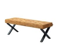 B&D home Banc Dolce - Banc de salle à manger rembourré - 140 cm - Pour salle à manger, garde-robe, cuisine - Design industriel moderne - Jaune