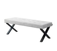 B&D home Banc Dolce - Banc de salle à manger rembourré - 140 cm - Pour salle à manger, garde-robe, cuisine - Design industriel moderne - Gris