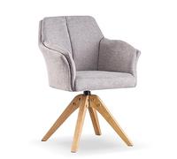 B&D home Chaise de Salle à Manger Daisy 1 pièce, Chaise pivotante Chaise avec accoudoirs Fauteuil rembourré Fauteuil Lounge pour Cuisine, Salon, Bureau, Tissu crème, 11109-CREM-1 (Tissu Gris)