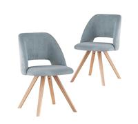 B&D Home Chaise de Salle à Manger Mary 2 pièces, Cordon Chaise de Maquillage et Cuisine, Rembourrée pour Salon et Salle à Manger, Cordon Bleu, 11133-BLAU-2