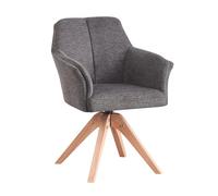 B&D home Chaise pivotante Daisy 1 pièce, Fauteuil rembourré Fauteuil Lounge pour Cuisine, Salon, Bureau, Tissu crème, 11109-CREM-1 (Anthracite)