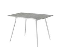 B&D home Table de Salle à Manger Jonte, Extensible 80-120 x 80 cm, 4 Personnes Table de Cuisine en Bois avec Structure métallique pour Salle à Manger, Cuisine, Aspect béton, 11219-80-FW-BETO