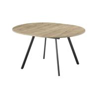 B&D home Table Ronde Till, Extensible Butterfly Insert Pliant 120-150cm pour 4-6 Personnes Cuisine en Bois Table de Salle à Manger châssis métallique Noir, Aspect chêne Sable 11210-FS-EISA