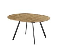 B&D home Table Ronde Till, Extensible Butterfly Insert Pliant 120-150cm pour 4-6 Personnes Cuisine en Bois Table de Salle à Manger châssis métallique Noir, Aspect chêne Sauvage 11210-FS-EIWL
