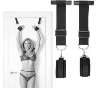 B`D-S-M 1 paire de bracelets de poignet en nylon sur la porte pour chambre à coucher noir Accessoires