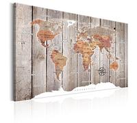 B&D XXL Carte Du Monde 90x60 cm Tableau En Liège & Tableau Sur Toile Intissee XXL Impression Tableaux d'affichage Décoration Photo Image Artistique Photographie Graphique Memoboard k-C-0050-p-b