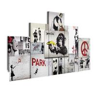 B&D XXL - Grand Tableau Décoration Murale Chambre, Banksy, 150x75 cm